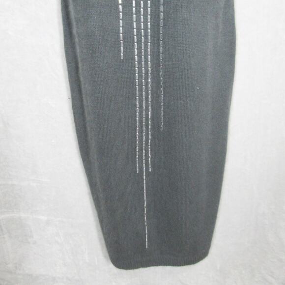 Krizia Maglia Maxi Dress Sweater Womens Large Angora Wool Gray Silver Metallic - Picture 4 of 13